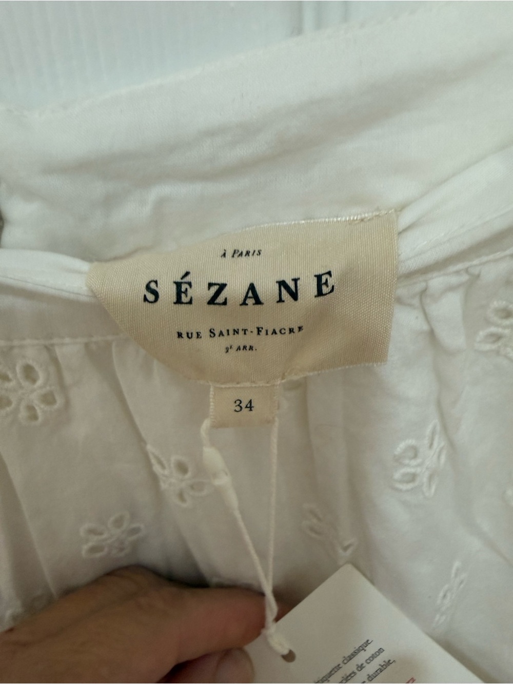 Sezane Nala Eyelet Skirt NWT size 2 - Picture 7 of 8